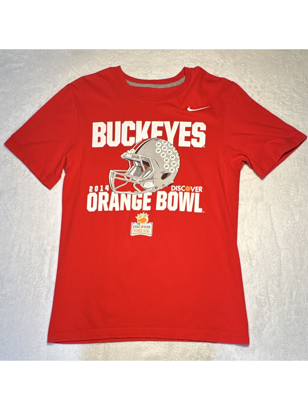 Nike Ohio State Buckeyes 2014 Discover Orange Bowl Red Football T-Shirt Size S